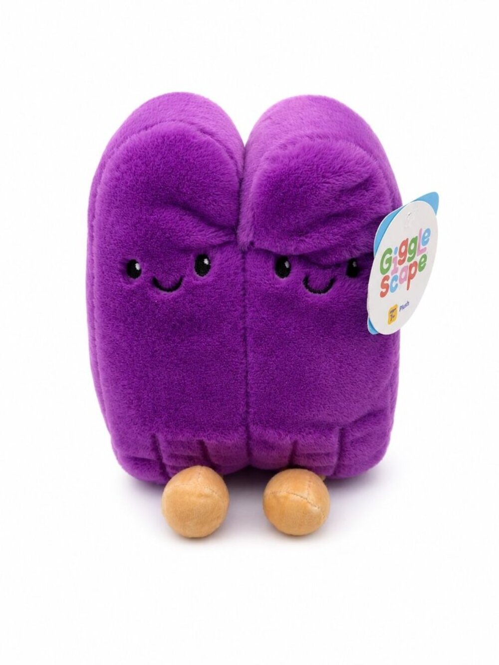 Giggle Scape Purple Double Popsicle Plush Stuffed Toy Smiling Faces 7 Inch